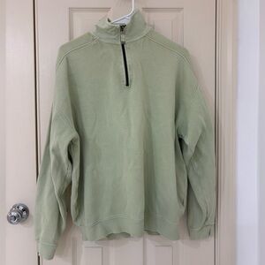 Light Green Quarter Zip Sweater